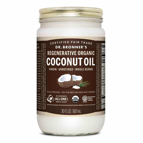 Dr. Bronners Fair Trade Organic Whole Virgin Coconut Oil - 30 Oz (887 Ml)