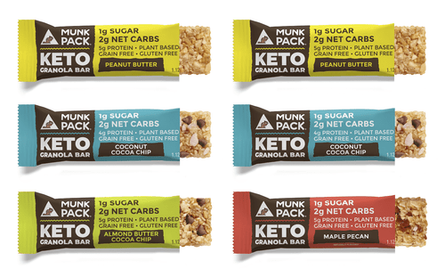 Munk Pack Keto Granola Bars, Variety Pack, Grain Free, Gluten Free, Plant Based, 6 Count
