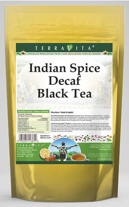 Terravita Indian Spice Decaf Black Tea, (indian Spice Decaf, Black Tea Bags, 25 Tea Bags, 1-pack, Zin: 544956)