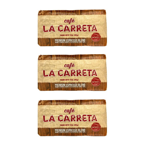 Cafe La Carreta Espresso Coffee 10 Oz Brick (3 Pack)