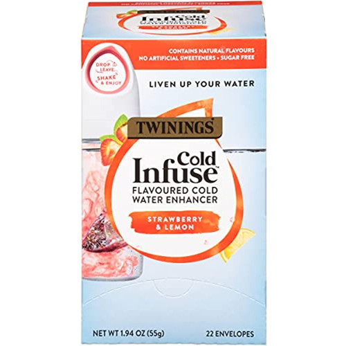 Twinings Cold Infuse Flavored Water Enhancer, Strawberry & Lemon, 22 Infusers