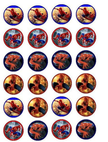 24 Edible Spiderman Cupcake Toppers Images  - Abpid06734