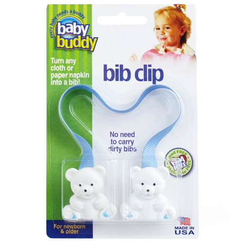 Baby Buddy Unisex Baby Bib Clip Turns Any Cloth, Towel, Or Paper Napkin Into Instant Disposable Bibs Good For Travel, Blue 1pk