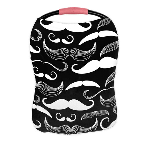 Pkqwtm A Gentlemen Club Mustache Pattern Nursing Cover Baby Breastfeeding Infant Feeding Cover Baby Car Seat Cover