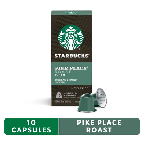 Starbucks By Nespresso Original Line Capsules — Pike Place Roast — 1 Box (10 Pods)