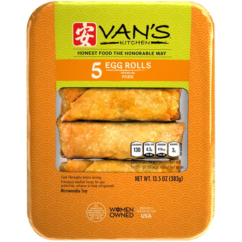 (12 Pack) Van's Kitchen Egg Rolls With Pork, 13.5 Oz