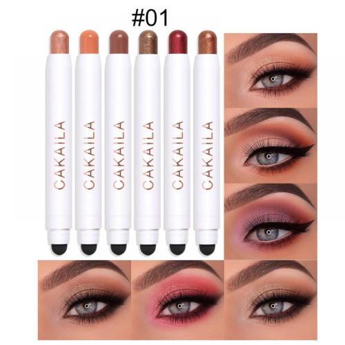 6pcs/set Eyeshadow Stick Waterproof Eye Shadow Pencil Crayon Long Lasting