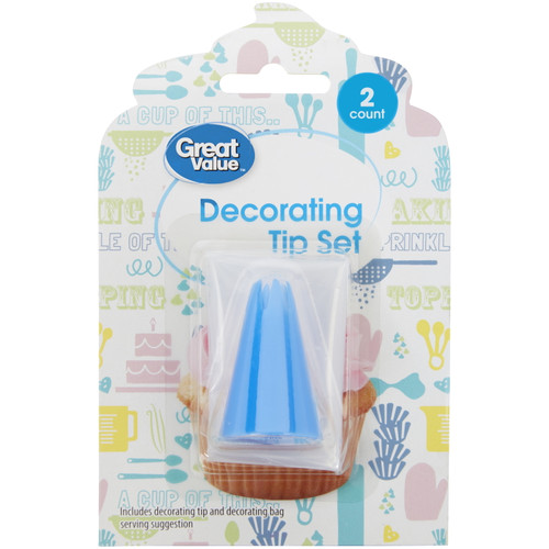 Great Value Disposable Decorating Bag With Star Tip, 2-piece