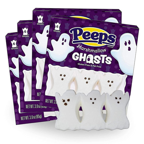 Halloween Peeps Candy Bundle - 4 Pack Of Marshmallow Peep's - Perfect Halloween Candy, Fall Candy, Trick Or Treat Candy - Ghosts - 12 Ounces