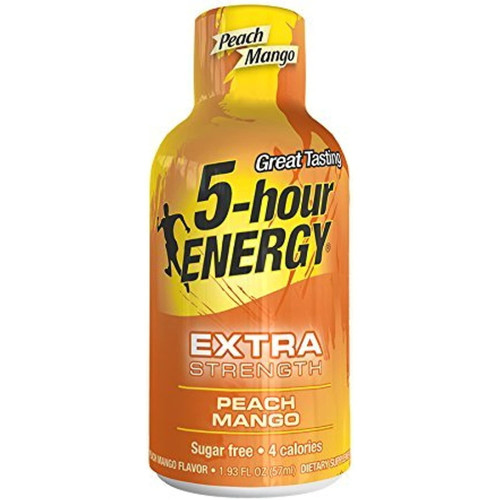 5 Hour Energy Extra Strength Drink Shot, Peach/mango, 4 Count By 5 Hour Energy