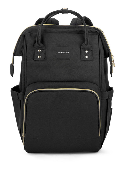 Black Modernisme Backpack Diaper Bag