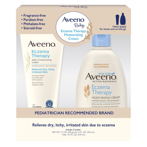 Aveeno Baby Eczema Therapy Moisturizing Cream With Natural Oatmeal  12 Oz. 7.3 Oz.