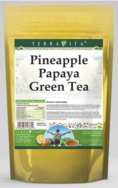 Terravita Pineapple Papaya Green Tea, (pineapple Papaya, Green Tea Bags, 50 Tea Bags, 1-pack, Zin: 540650)