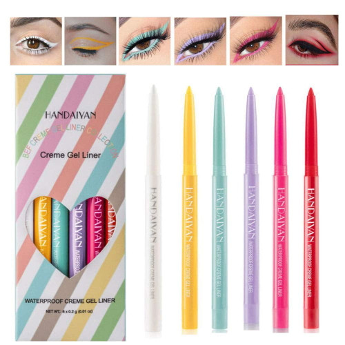 Waterproof Eye Liner Pencil Set 6 Colors Natural Matte Long Lasting Eyeliners Eye Makeup Pencils,easy Apply Colored Eyeliner Retractable Eye Makeup Liners And Shadow Pencil For Women