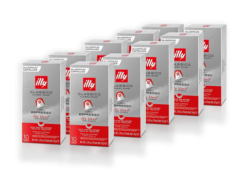 Illy Nespresso Capsules 100 Count Espresso Pods, Classico Medium Roast Coffee