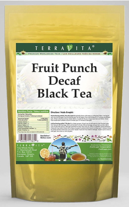 Terravita Fruit Punch Decaf Black Tea, (fruit Punch Decaf, Black Tea Bags, 25 Tea Bags, 1-pack, Zin: 542721)