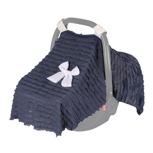 Beiyueji Baby Girl Car Seat Covers With Bow-knot, Breathable Carseat Canopy Cover For Infant Baby Girl Newborn Baby Shower Gift