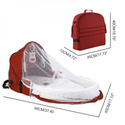 Portable Bassinet With Foldable Infant Bed Travel Sun Protection Mosquito Net Breathable Infant Infant Sleeping Basket