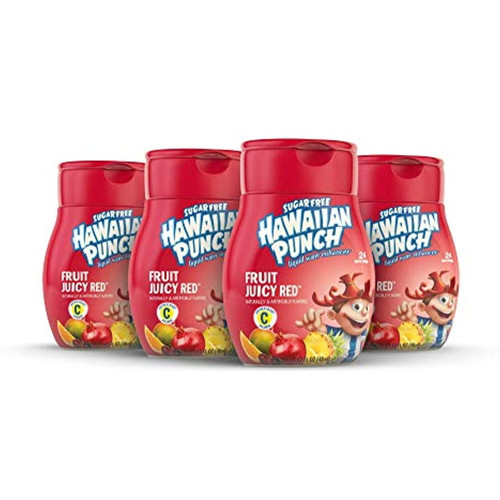 Hawaiian Punch, Fruit Juicy Red, Liquid Water Enhancer – New, Better Taste! (4 Bottles, Makes 96 Flavored Water Drinks) – Sugar Free, Zero Calorie