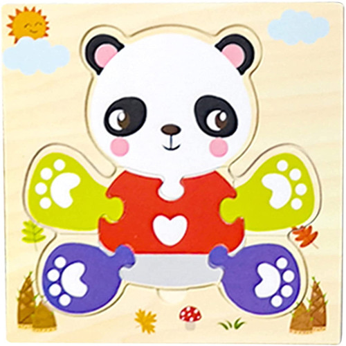 Buodes Puzzle Mats Wooden Puzzle 0.03cm Young Children Ocean Animal Traffic Dinosaur Puzzle Toy