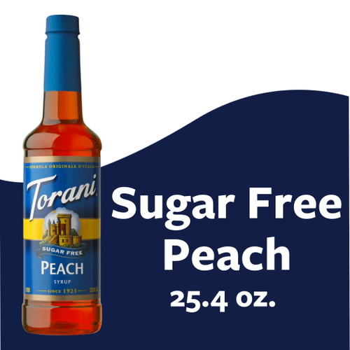 Torani Sugar Free Peach Flavoring Syrup, Tea Flavoring, Drink Mix, 25.4 Oz