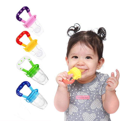 2 Pack Baby Fruit Feeder Pacifier Fresh Food Fruits Feeding, Teether Infant Teething Toy (6-12 Months)