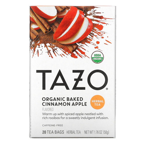 Tazo Organic Herbal Tea Baked Cinnamon Apple 20 Tea Bags Pack Of 2
