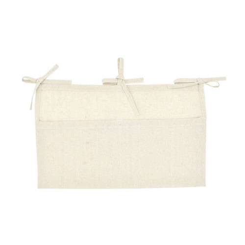 1111fourone Linen Hanging Baby Crib Organizer For Nursery Storage Bedsides Decor