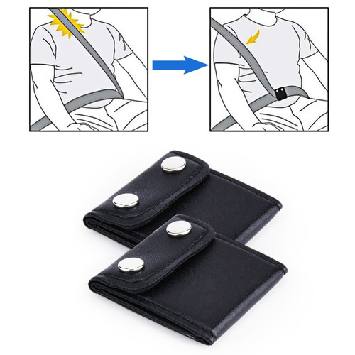 Taihexin 2 Pcs Seat Belt Adjuster, Positioner Locking Clip, Universal Vehicle Seat Belt Cover Clips, Comfortable Car Shoulder Neck Protector Strap Locator Locking Clip For Adults  Kids Children(black)