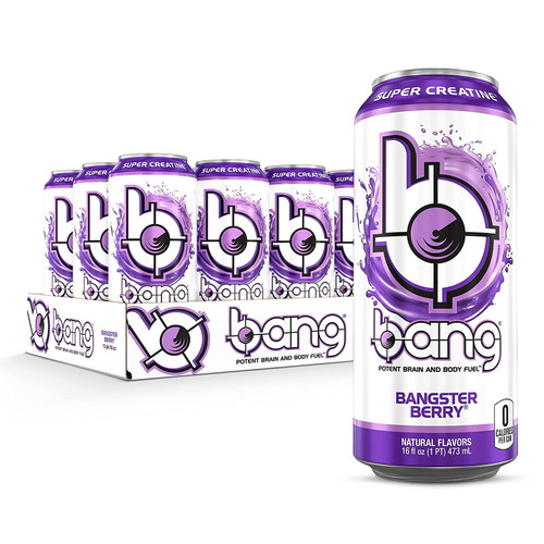 Bang Bangster Berry Energy Drink, 0 Calories, Sugar Free With Super Creatine, 16 Fl Oz (pack Of 12)