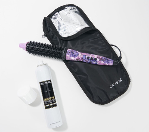 Calista Perfecter Pro Heated Round Brush With Embellish Spray-purple Floral