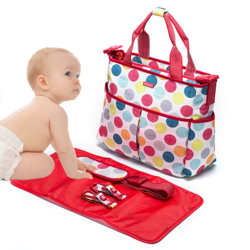 Baby Diaper Bag For Hospital Large Capacity Mommy Diaper Bags Tote With Holders For Stroller & Wipeable Diaper Changing Pad
