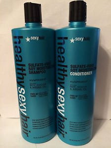 Sexy Hair Healthy Sexy Soy Moisturizing Color Safe Shampoo & Conditioner 33.8oz Duo Set With Nozzle