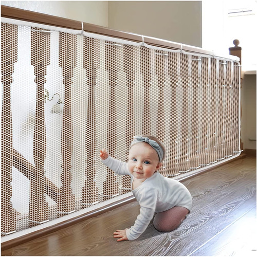 Children's Safety Stair Rail Net, Baby Guard Balcony Garden Railing Stair Guard Net, Suitable For Falling Toys/baby Pets/toddlers, Decent Mesh Fabric