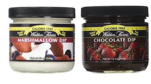 Walden Farms Calorie Free Dip Marshmallow 12 Oz & Calorie Free Chocolate Dip 12 Oz (pack Of 2)