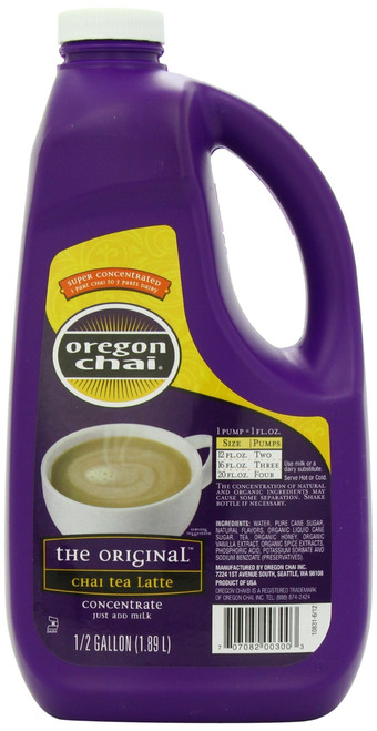 Oregon Chai Original Chai Tea Latte Concentrate, 64 Ounce Jug, Liquid Chai Tea Concentrate, Spiced Black Tea For Home Use, Café, Food Service 64 Ounce (pack Of 1)