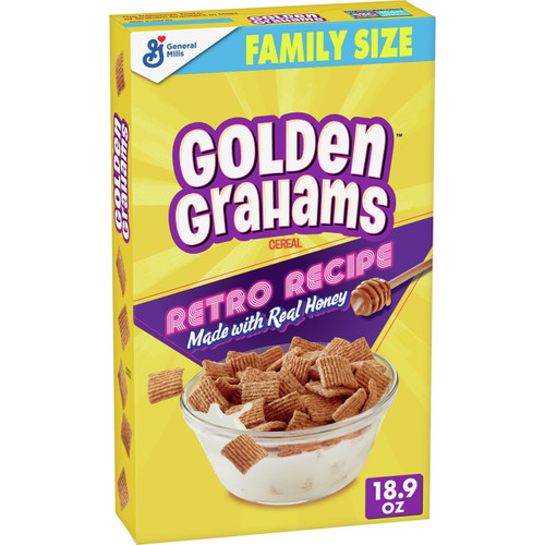 Golden Grahams, Breakfast Cereal, Graham Cracker Taste, Whole Grain, 18.9 Oz