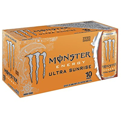 Monster Energy, Ultra Sunrise, 16 Ounce (pack Of 10)