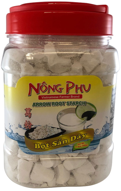 Arrow Root Starch Bot San Day Arrowroot Flour, 17.6 Ounce (500 Gram) Reclosable Jar, Crunchy Chunk Powder From Vietnam