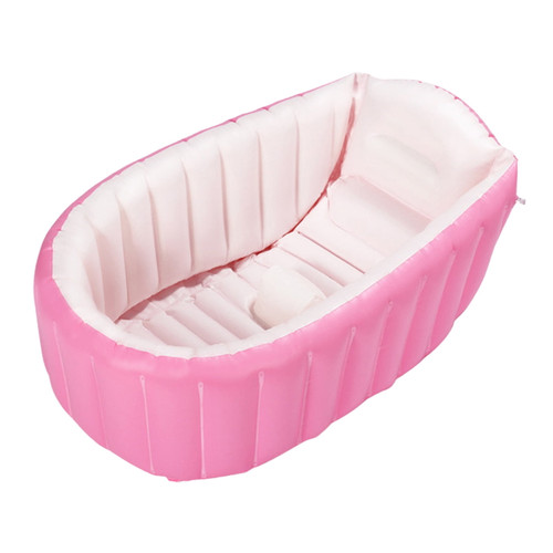 Ibaste New Style Portable Bathtub Inflatable Children Bath Tub Bottom Cushion Keep Warm Folding With Air Pump Babies Bathroom Use