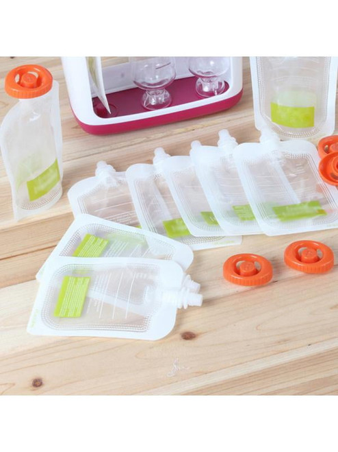 Dragonus 10pcs Reusable Baby Fresh Squeezed Pouch Weaning Food Puree Squeeze Storage