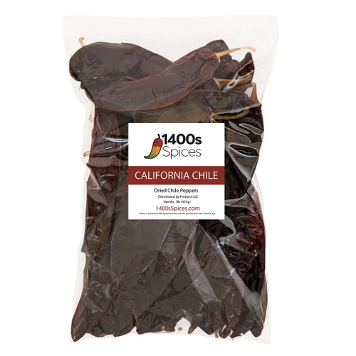 1lb California Dried Whole Chilies Peppers, Anaheim Chile Seco Pods By 1400s Spices