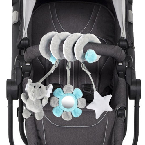 Ibaste Infant Crib Toys Comfortable Infant Crib Toys Wonderful Sound Comfortable Infant Crib Toys Attract Attention Safe Environmental Elephant Spiral Toy For Infants Babies Boys Girls Active