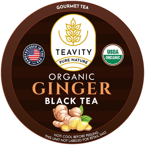 Teavity Organic Ginger Black Tea K Cup Pod For Keurig Brewers - 12 Counts (pack Of 1)