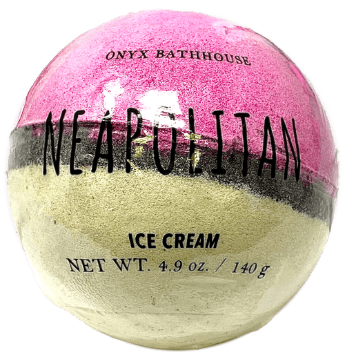Onyx Bathhouse Neapolitan Ice Cream Bath Bomb, 4.9 Oz.