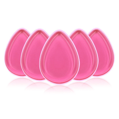 Pinkiou 5 Pcs Silicone Makeup Sponge Washable Pink Silicone Makeup Applicator Makeup Sponges Foundation Applicator Super Soft Latex Free