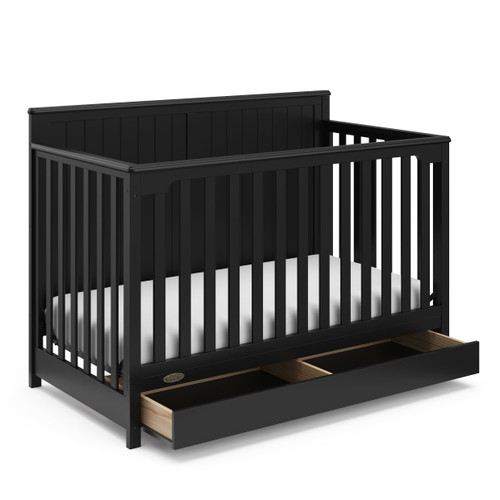 Graco Hadley 5-in-1 Convertible Baby Crib With Drawer Black