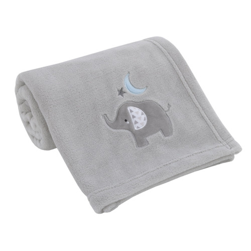 Little Love By Nojo Elephant Stroll Super Soft Gray Baby Blanket