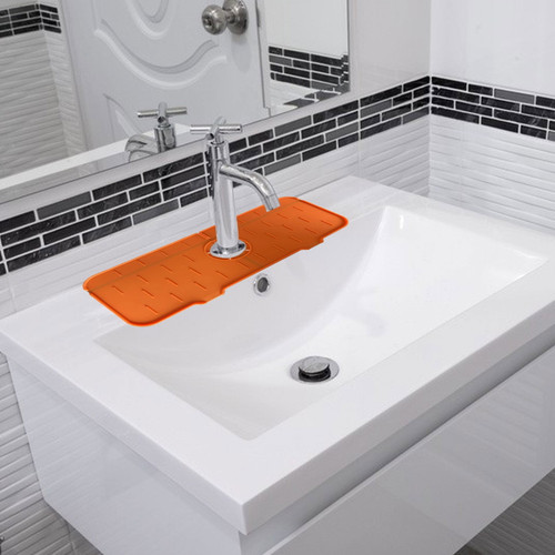 Faucet Mat Silicone Faucet Splash Guard For Sink, Faucet Splash Catcher Tray Dish Drying Mat For Kitchen Countertop Sink Bathroom