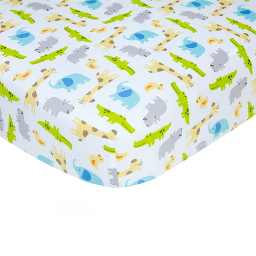 Carter's 100% Cotton Sateen Fitted Crib Sheet - Multi Safari